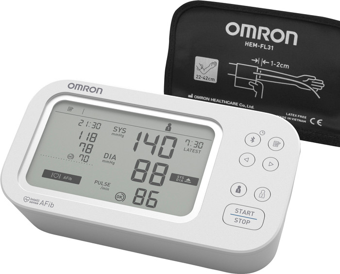 Omron X7 Smart AFib product in use