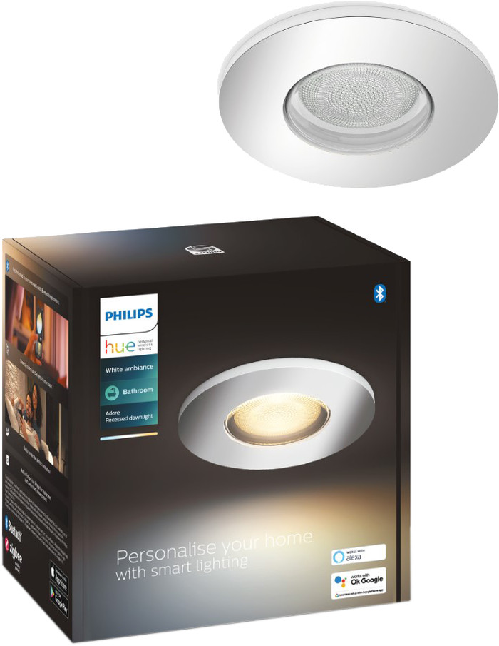 Philips Hue Adore badkamerinbouwspot White Ambiance - rond - Chroom verpakking