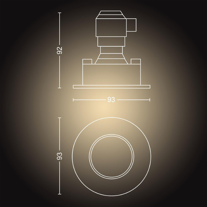 Philips Hue Adore Recessed Spot Light Bathroom White Ambiance - round- Chrome 3-pack + dimmer product in use