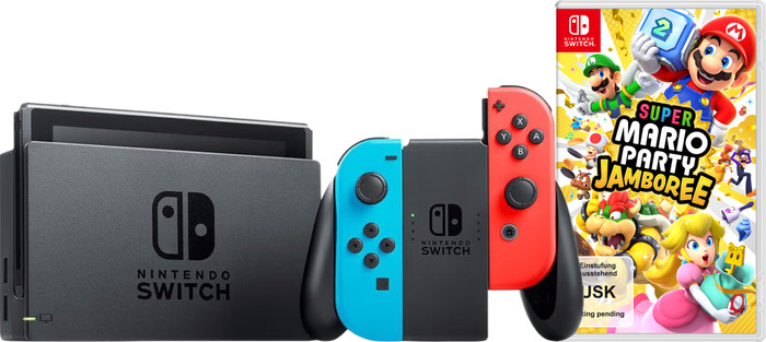 Nintendo Switch Rot/Blau + Mario Party Jamboree Main Image