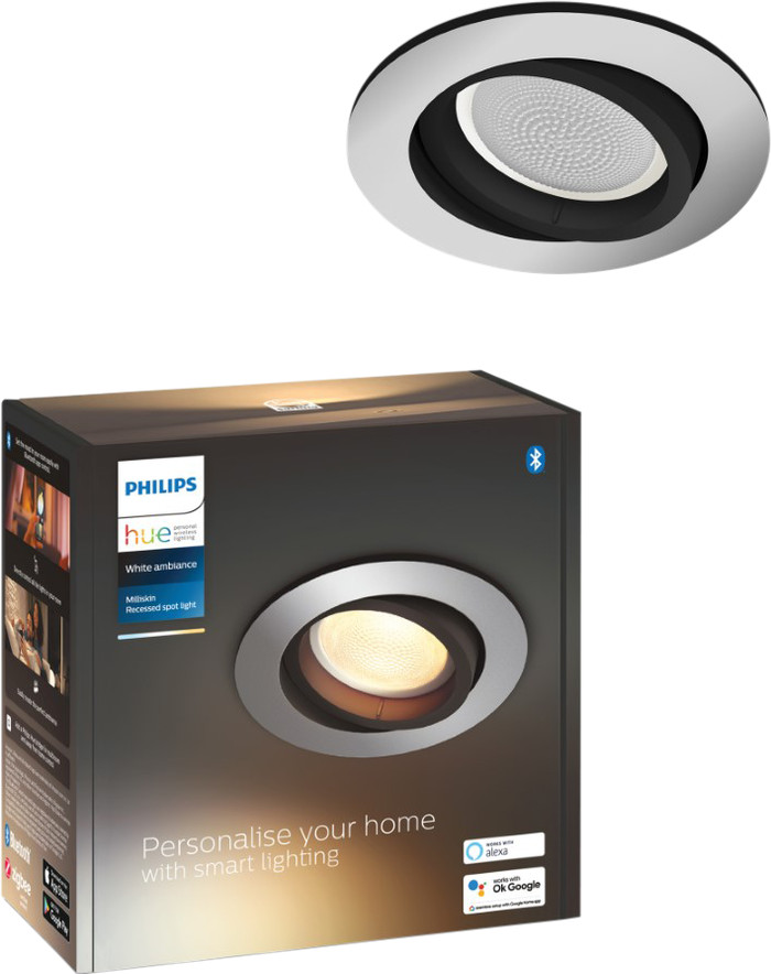 Philips Hue Milliskin Recessed Spot Light White Ambiance - Round - Aluminum packaging