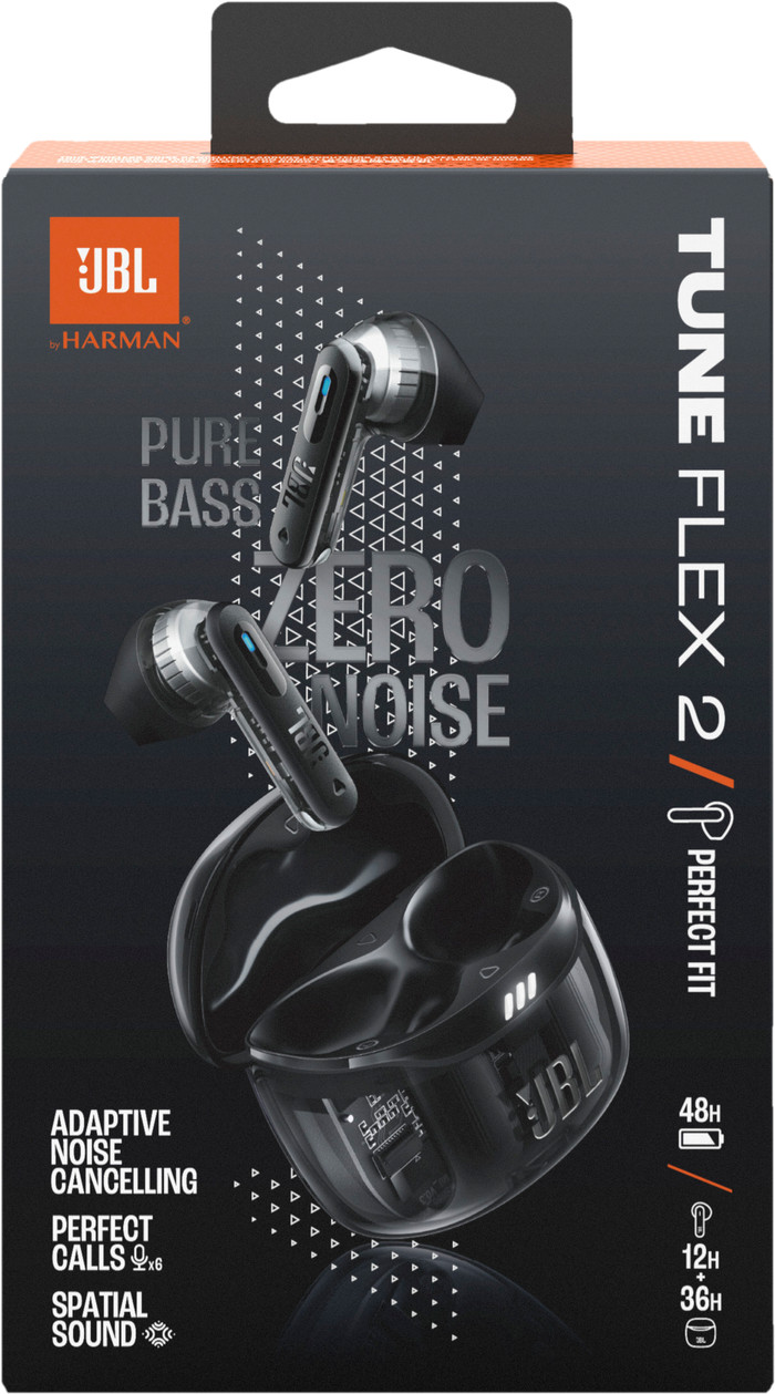 JBL Tune Flex 2 Ghost Zwart verpakking