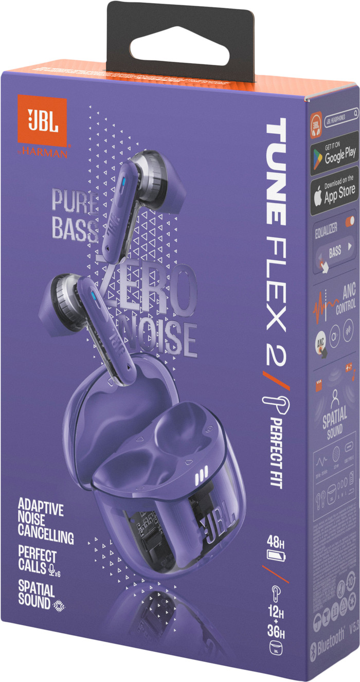 JBL Tune Flex 2 Ghost Paars verpakking