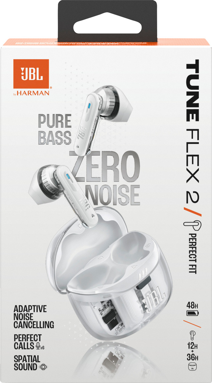JBL Tune Flex 2 Ghost Wit verpakking