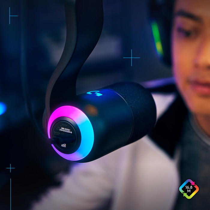 Logitech G Yeticaster GX Dynamic RGB LIGHTSYNC product in use