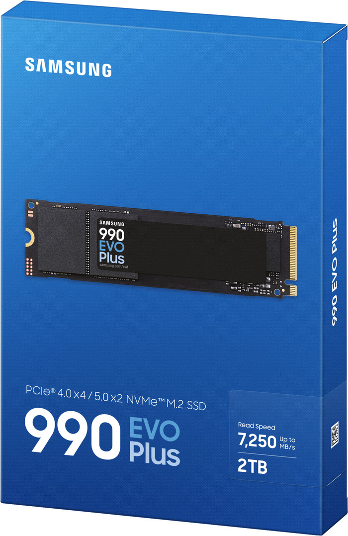 Samsung 990 Evo Plus 2TB NVMe SSD packaging