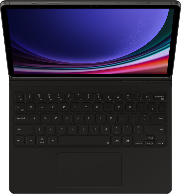 Samsung Galaxy Tab S9/S9 FE/S10 FE Toetsenbord Hoes QWERTY Zwart bovenkant