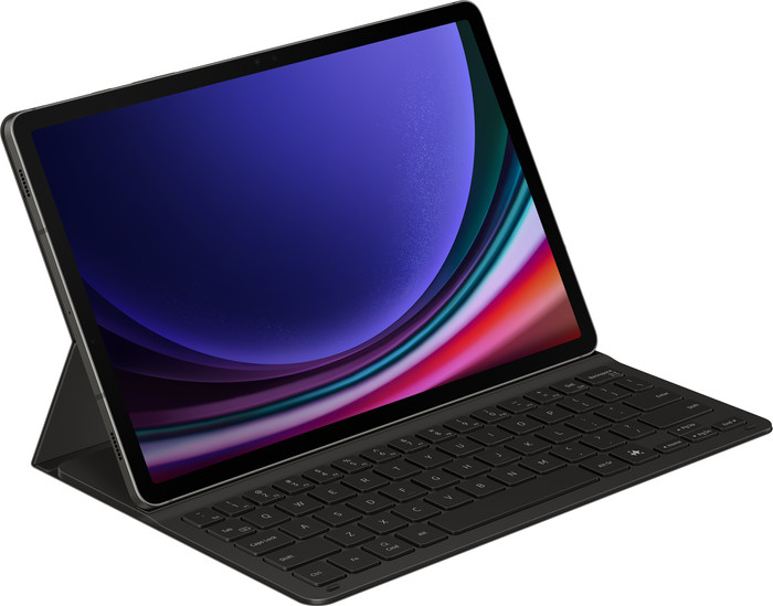 Samsung Galaxy Tab S9/S9 FE/S10 FE/S10 Lite Slim Toetsenbord Hoes QWERTY Zwart voorkant
