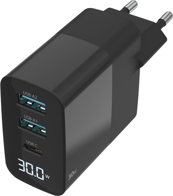 Sitecom 30W GaN Power Delivery Wall Charger with LED Display Main Image