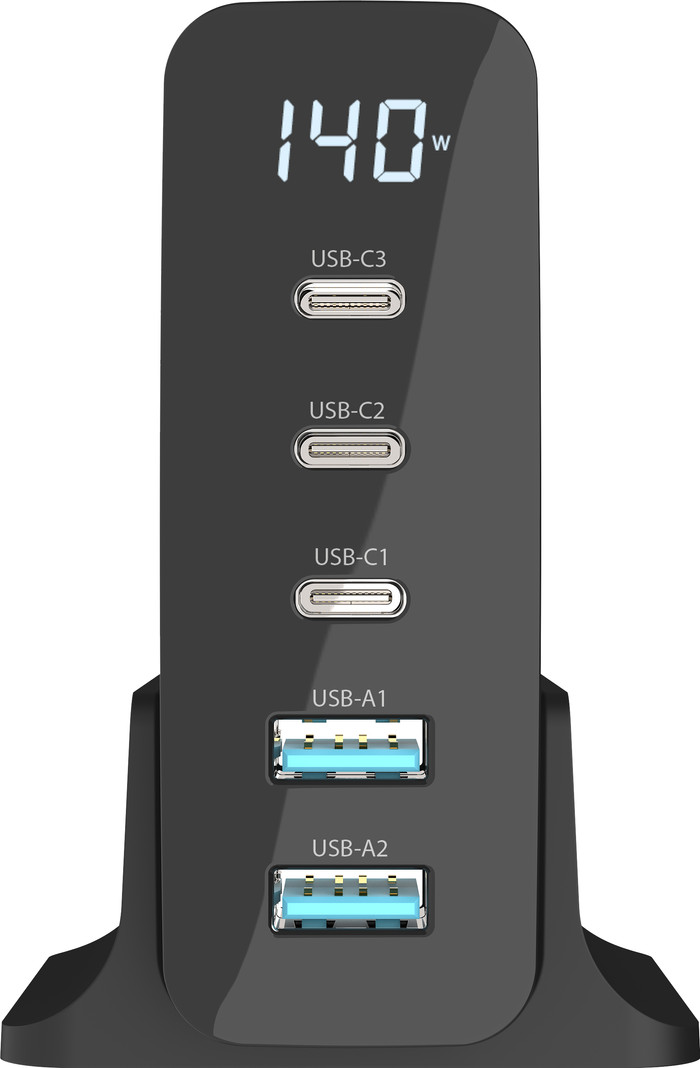 Sitecom 140W Power Delivery Desktop Charger with LED display voorkant