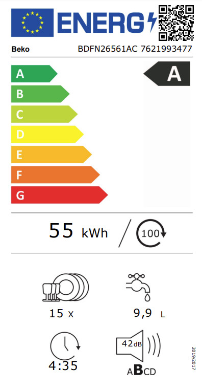 Beko BDFN26561AC CornerIntense energy label
