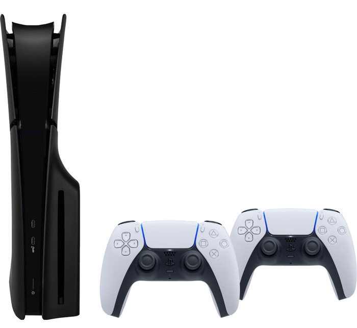 PlayStation 5 Slim Disc Edition + Covers Zwart + Extra Controller Wit Main Image