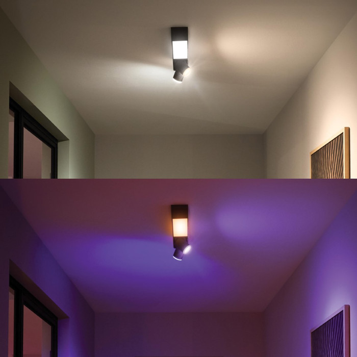 Philips Hue Centris Mounted Spot Light White and Color - Black - Rectangle - 2-spots product in use