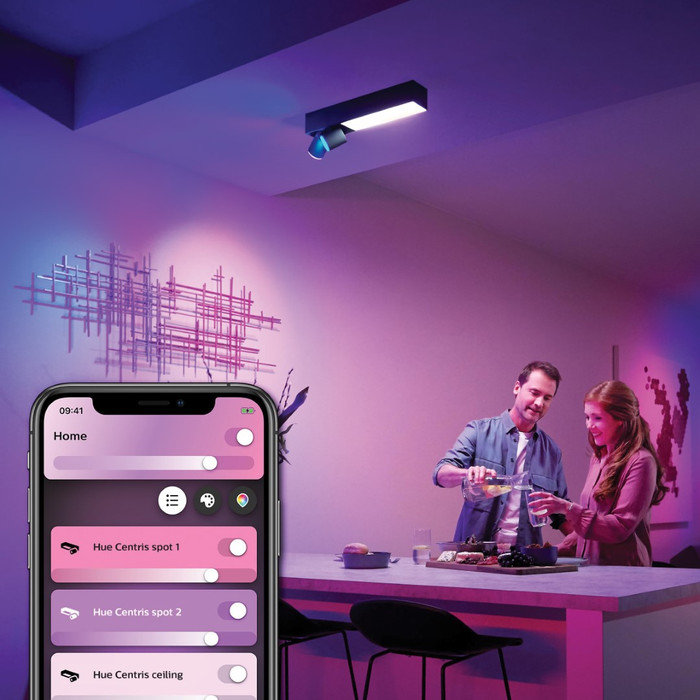 Philips Hue Centris Mounted Spot Light White and Color - Black - Rectangle - 2-spots product in use