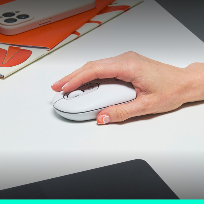 Logitech POP Wireless Mouse White product in use