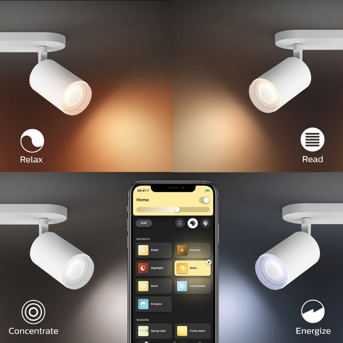Philips Hue Fugato Mounted Spot Light White and Color - White - 1-spot product in use