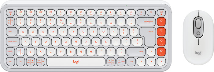 Logitech Pop Icon Combo toetsenbord en muis set Wit bovenkant