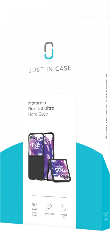 Just in Case Motorola Razr 50 Ultra Hard Case Zwart verpakking
