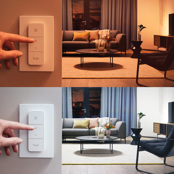 Philips Hue Pillar Mounted Spot Light White Ambiance - Black - 2-spot + Dimmer product in use