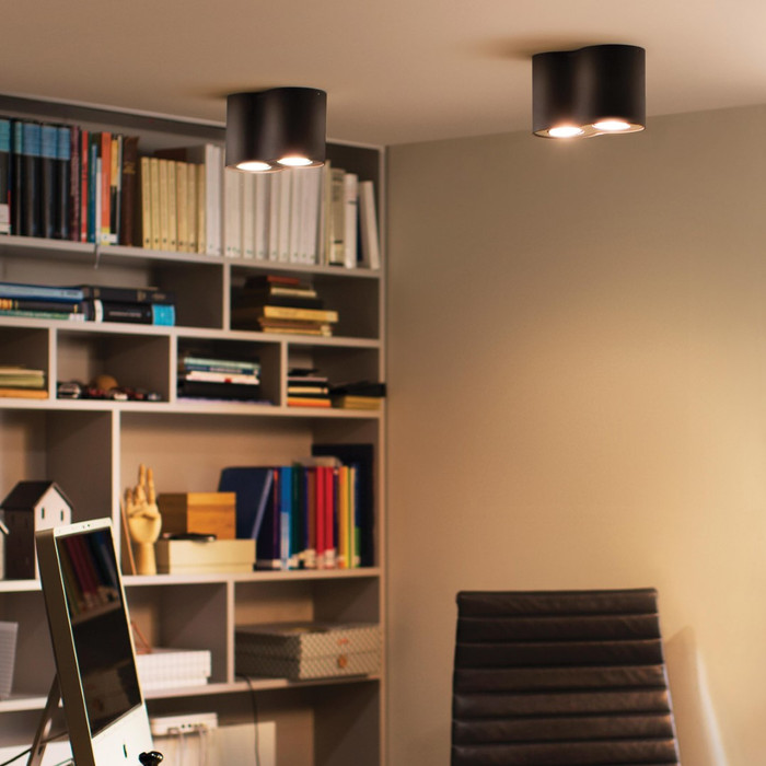 Philips Hue Pillar Mounted Spot Light White Ambiance - Black - 2-spot + Dimmer product in use