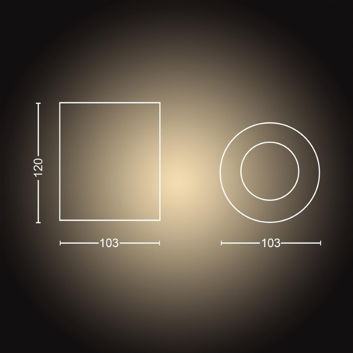 Philips Hue Pillar Opbouwspot White Ambiance - Zwart - 1-spots + Dimmer product in gebruik