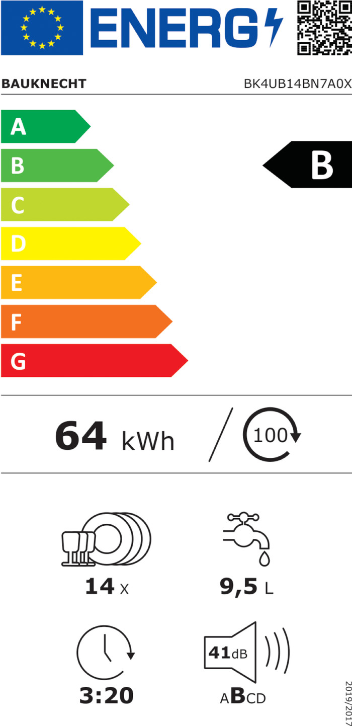 Bauknecht BK4UB14BN7A0X energy label