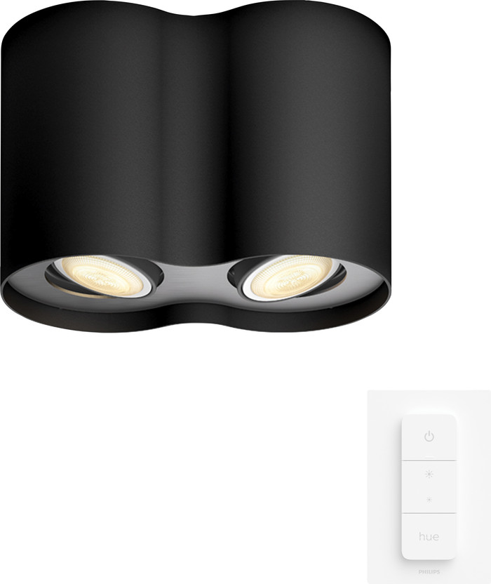 Philips Hue Pillar Mounted Spot Light White Ambiance - Black - 2-spot + Dimmer Main Image