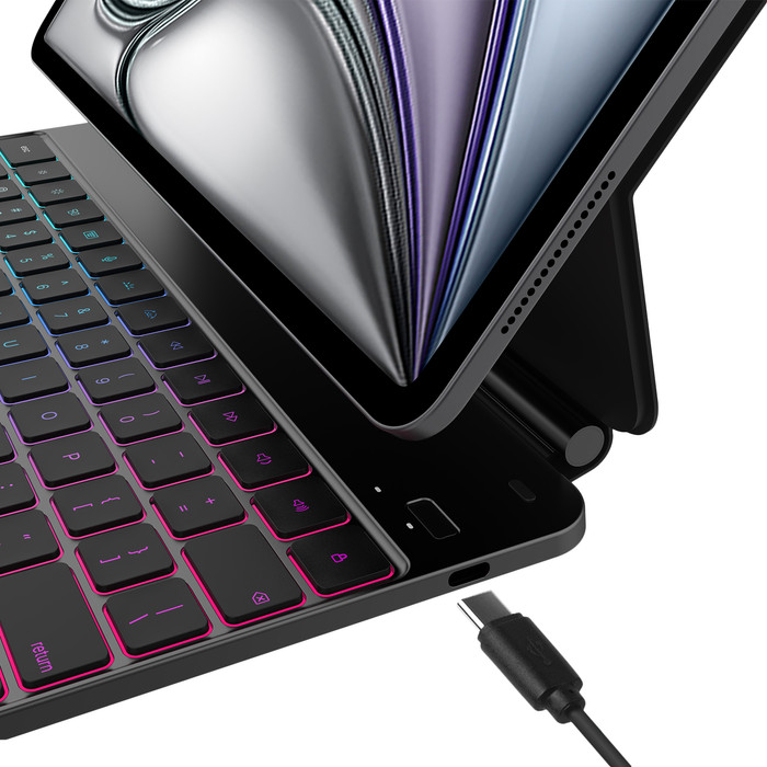 BlueBuilt Apple iPad Air (2025/2024) 13 inch Toetsenbord Hoes QWERTY Zwart rechterkant