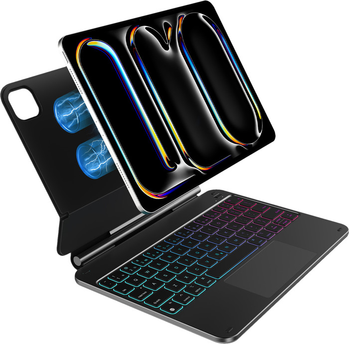 BlueBuilt Apple iPad Pro (2024) 11 inch Toetsenbord Hoes QWERTY Zwart detail