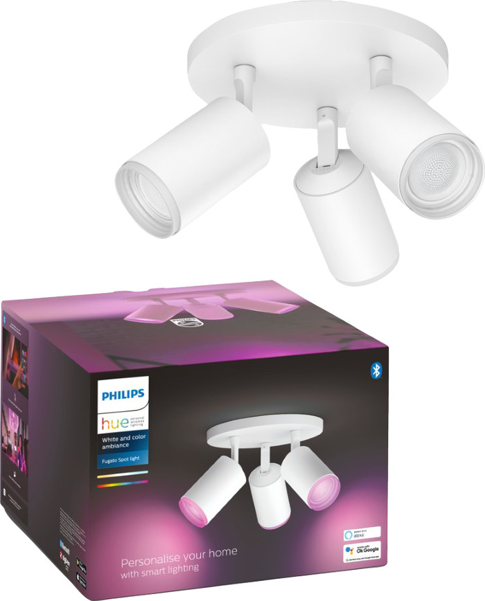 Philips Hue Fugato Opbouwspot White and Color - Wit - 3-spots verpakking