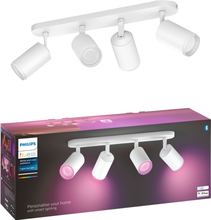 Philips Hue Fugato Mounted Spot Light White and Color - White - 4-spots packaging