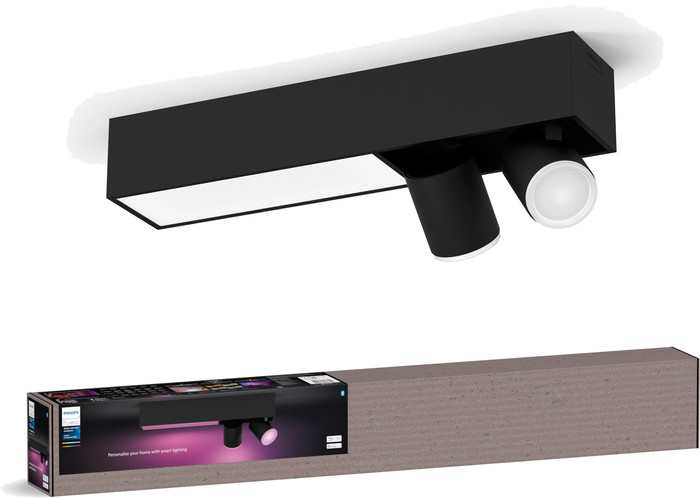 Philips Hue Centris Mounted Spot Light White and Color - Black - Rectangle - 2-spots packaging