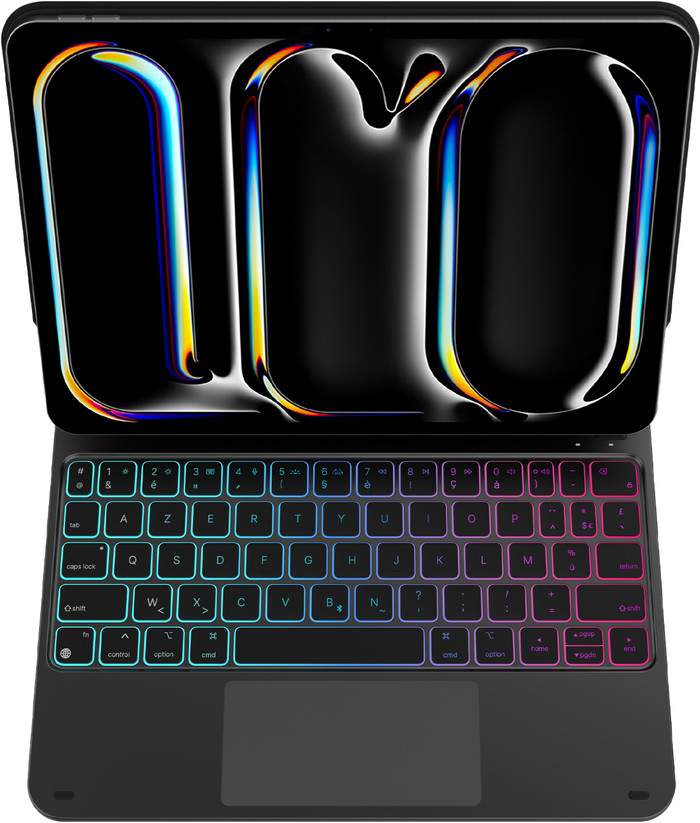BlueBuilt Apple iPad Pro (2024) 11 inches Keyboard Cover AZERTY Black top