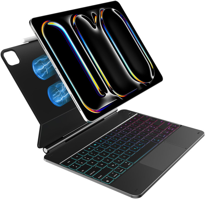 BlueBuilt Apple iPad Pro (2024) 13 inches Keyboard Cover AZERTY Black detail