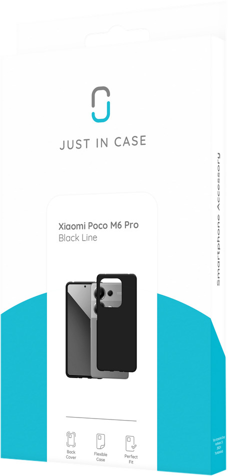 Just in Case Soft Design POCO M6 Back Cover Zwart verpakking