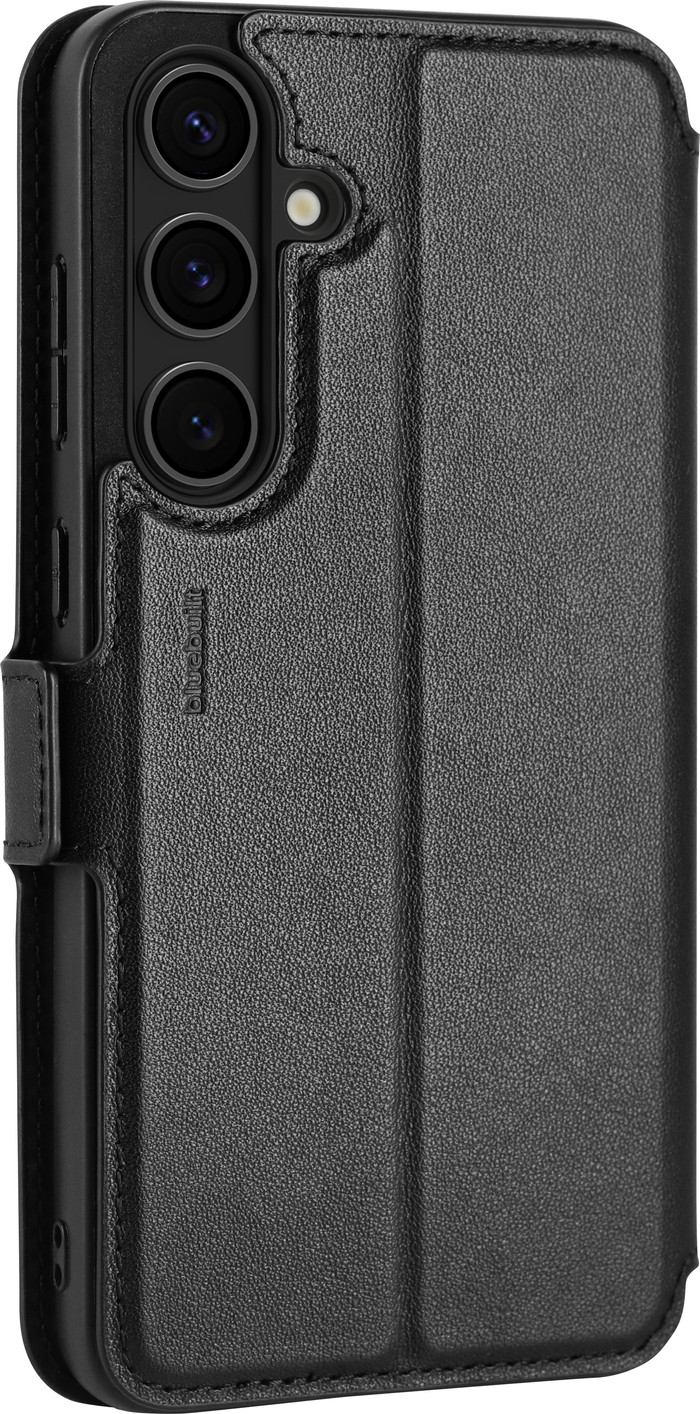 Samsung Galaxy S24 FE 256GB Groen 5G + BlueBuilt Book Case Leer Zwart rechterkant