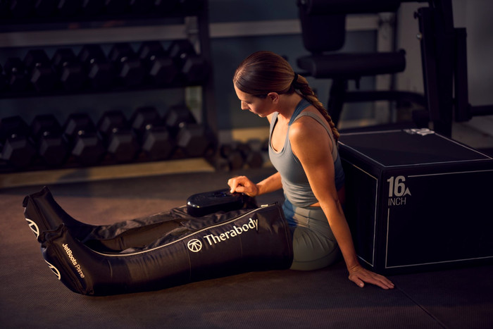 Therabody JetBoots Prime Small product in use