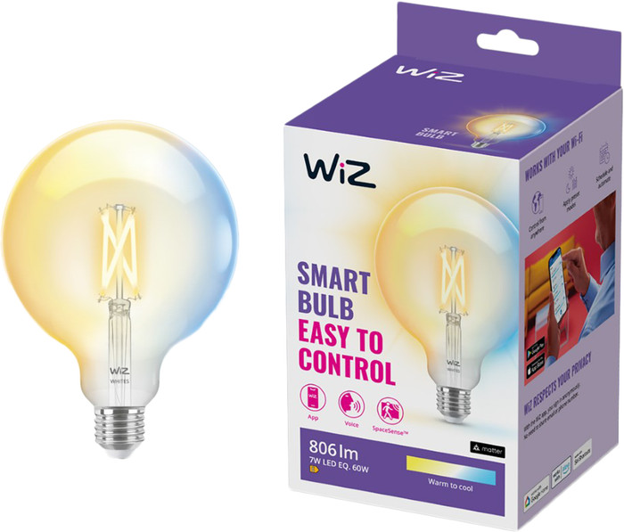 WiZ Globe XL Filament - Warm tot Koelwit Licht - E27 - Transparant Main Image