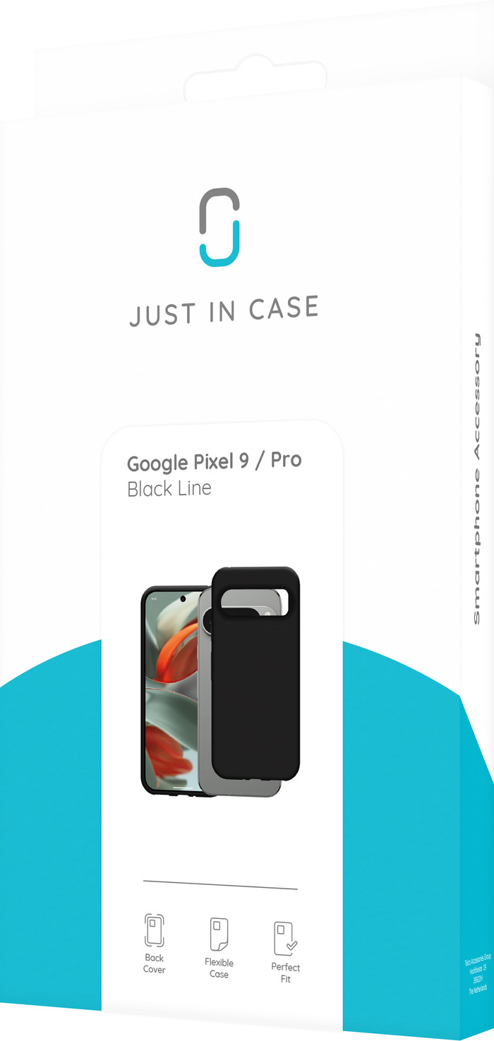 Google Pixel 9 Pro 128GB Zwart 5G + Just in Case Soft Design Back Cover Zwart verpakking