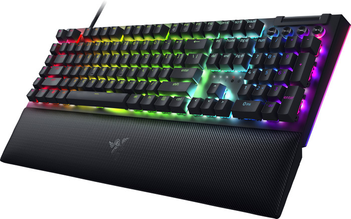 Razer BlackWidow V4 Mechanical Gaming Keyboard Green Switch AZERTY right side