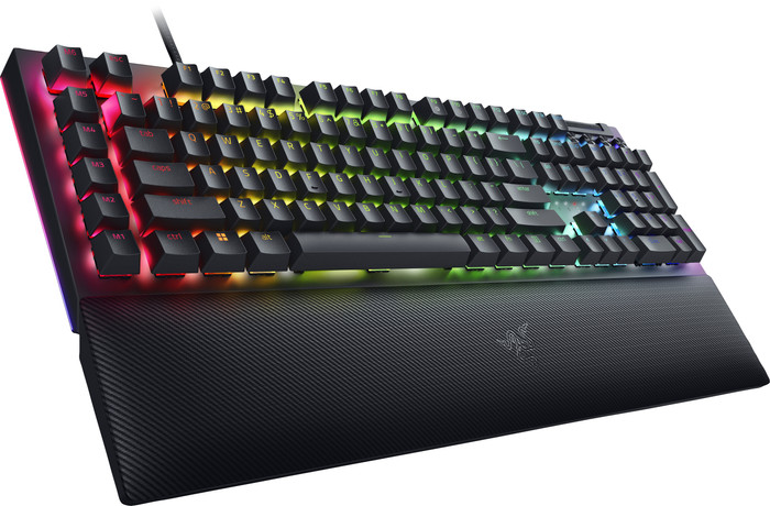 Razer BlackWidow V4 Mechanical Gaming Keyboard Green Switch AZERTY left side