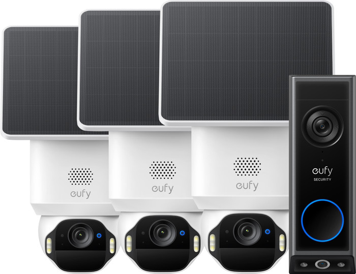 Eufy SoloCam E42 3-Pack + Video Doorbell E340 Main Image
