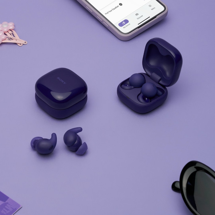 Sony LinkBuds Open Paars Olivia Rodrigo edition detail