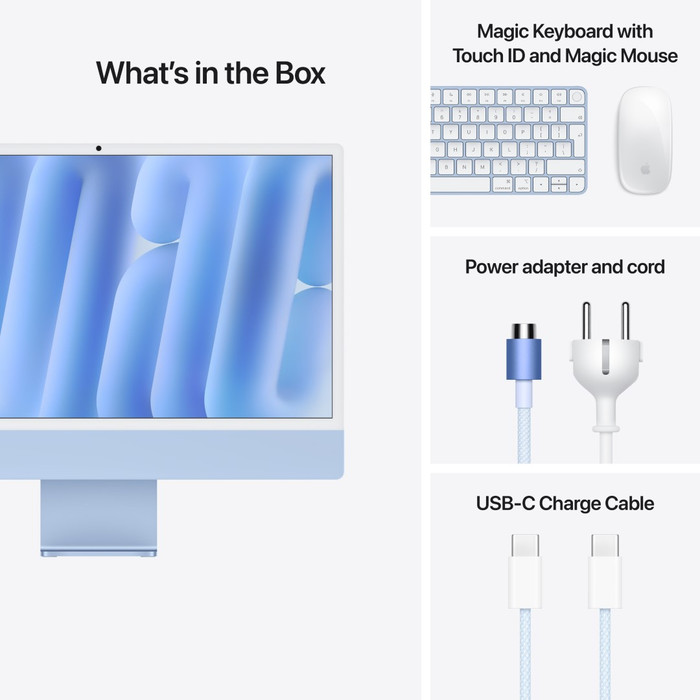 Apple iMac 24 inch M4 (10 core CPU/10 core GPU) 24GB/512GB Blauw QWERTY visual leverancier