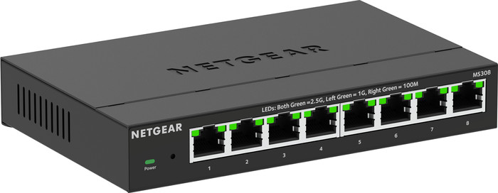 Netgear MS308 linkerkant