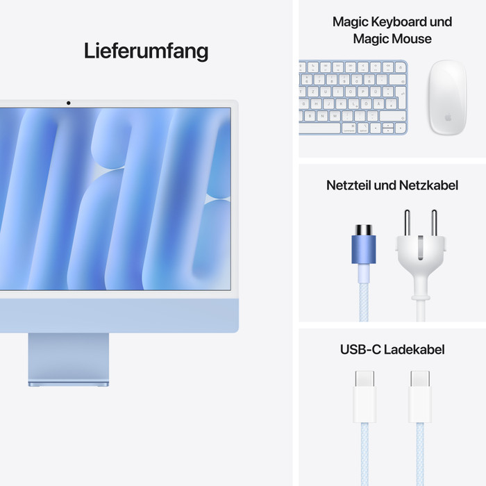 Apple iMac 24" M4 (8-Core-CPU/8-Core-GPU) 16GB/256GB Blau QWERTZ visueller lieferant
