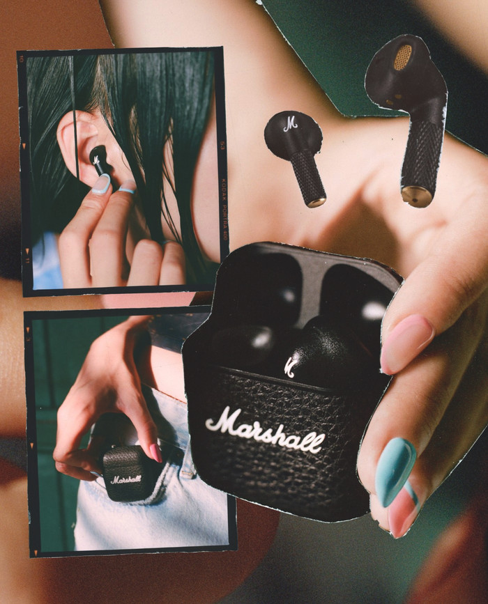 Marshall Minor IV TW Zwart product in gebruik