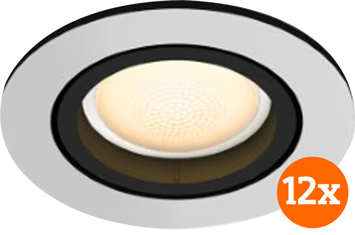 Philips Hue Milliskin inbouwspot White Ambiance - rond - Aluminium - 12-pack Main Image