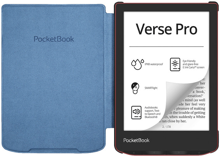 PocketBook Cover Shell Verse / Verse Pro / Verse Pro Color Blauw voorkant