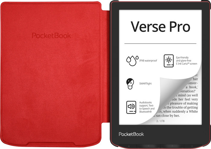 PocketBook Cover Shell Verse / Verse Pro / Verse Pro Color Rood voorkant